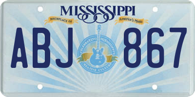 MS license plate ABJ867