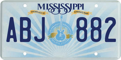 MS license plate ABJ882