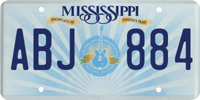 MS license plate ABJ884