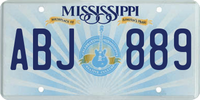 MS license plate ABJ889