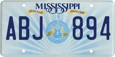 MS license plate ABJ894