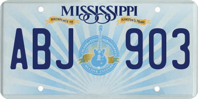 MS license plate ABJ903