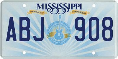 MS license plate ABJ908
