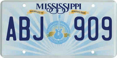 MS license plate ABJ909