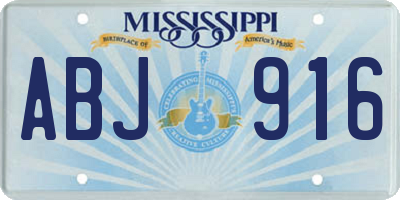 MS license plate ABJ916