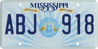 MS license plate ABJ918
