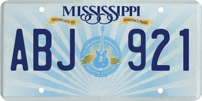 MS license plate ABJ921