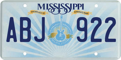 MS license plate ABJ922