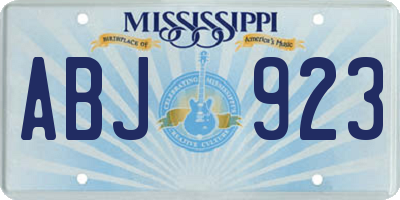 MS license plate ABJ923
