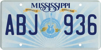 MS license plate ABJ936