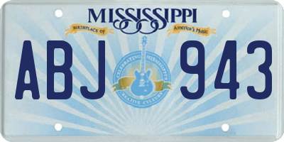 MS license plate ABJ943
