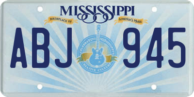 MS license plate ABJ945