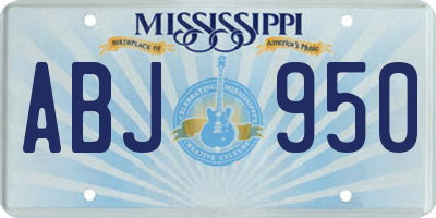 MS license plate ABJ950