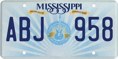 MS license plate ABJ958