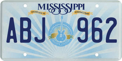 MS license plate ABJ962