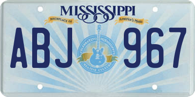 MS license plate ABJ967