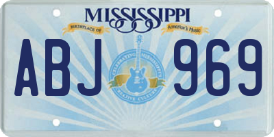 MS license plate ABJ969