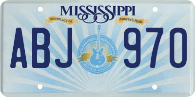 MS license plate ABJ970