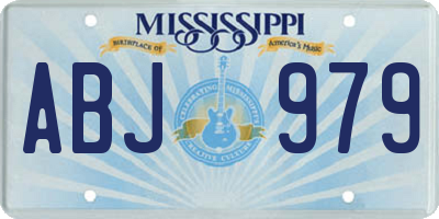 MS license plate ABJ979