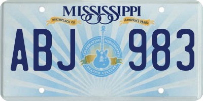 MS license plate ABJ983