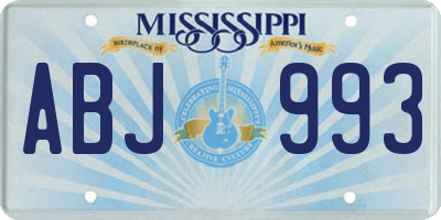 MS license plate ABJ993