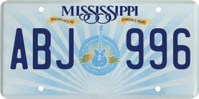 MS license plate ABJ996