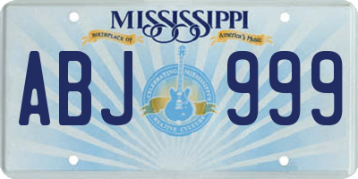 MS license plate ABJ999