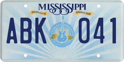 MS license plate ABK041