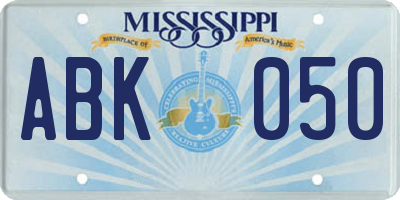 MS license plate ABK050