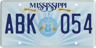 MS license plate ABK054