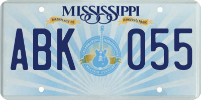 MS license plate ABK055