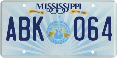 MS license plate ABK064