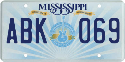 MS license plate ABK069