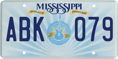 MS license plate ABK079