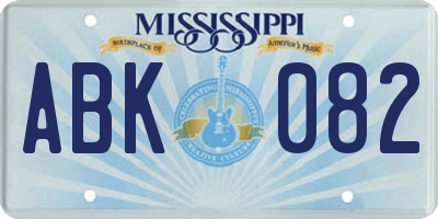 MS license plate ABK082