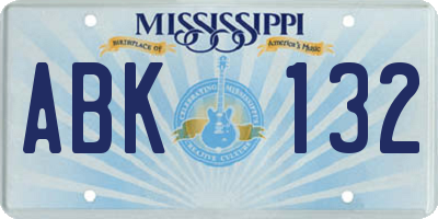 MS license plate ABK132