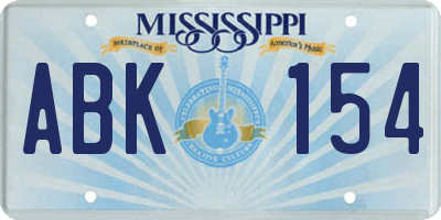 MS license plate ABK154
