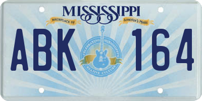 MS license plate ABK164