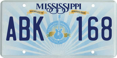 MS license plate ABK168