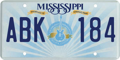 MS license plate ABK184