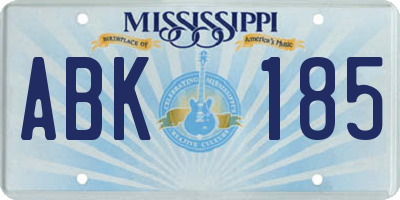 MS license plate ABK185