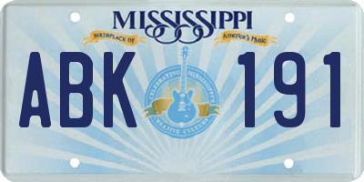MS license plate ABK191