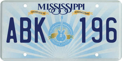 MS license plate ABK196