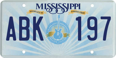 MS license plate ABK197