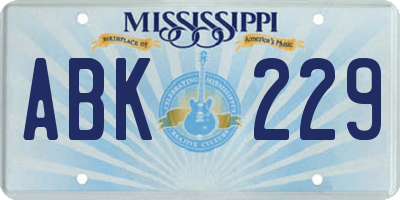 MS license plate ABK229