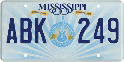 MS license plate ABK249