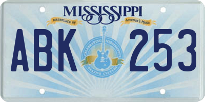 MS license plate ABK253