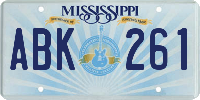 MS license plate ABK261