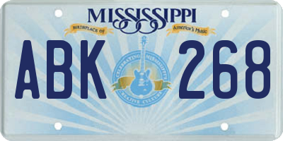 MS license plate ABK268