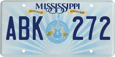 MS license plate ABK272